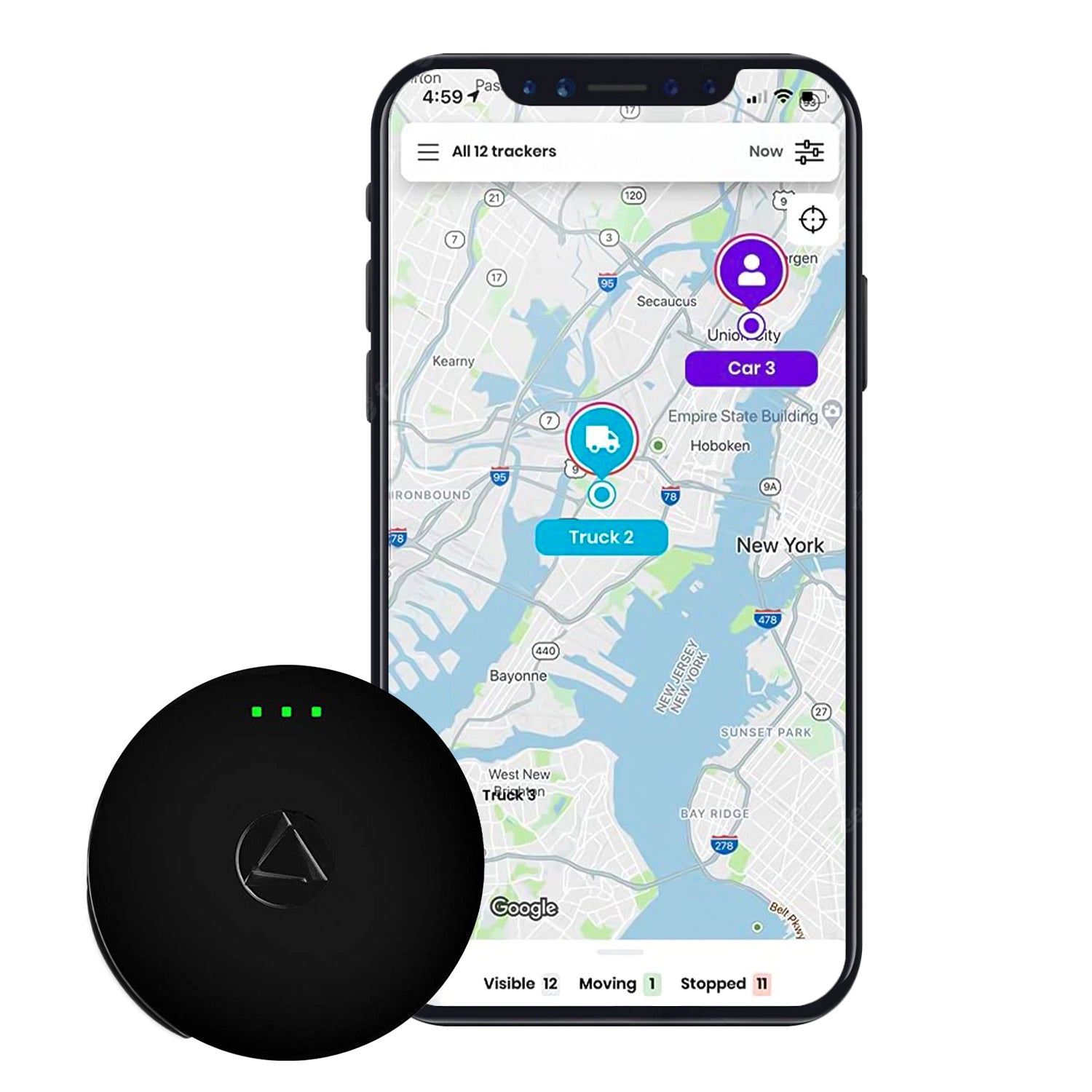A GPS tracker used for real-time fleet tracking